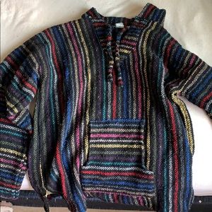 Cozy bohemian style poncho/sweater hoodie.